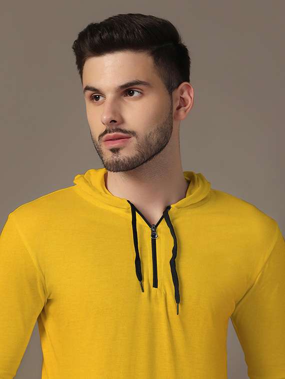 men hooded plain t-shirt - 21717564 -  Standard Image - 4