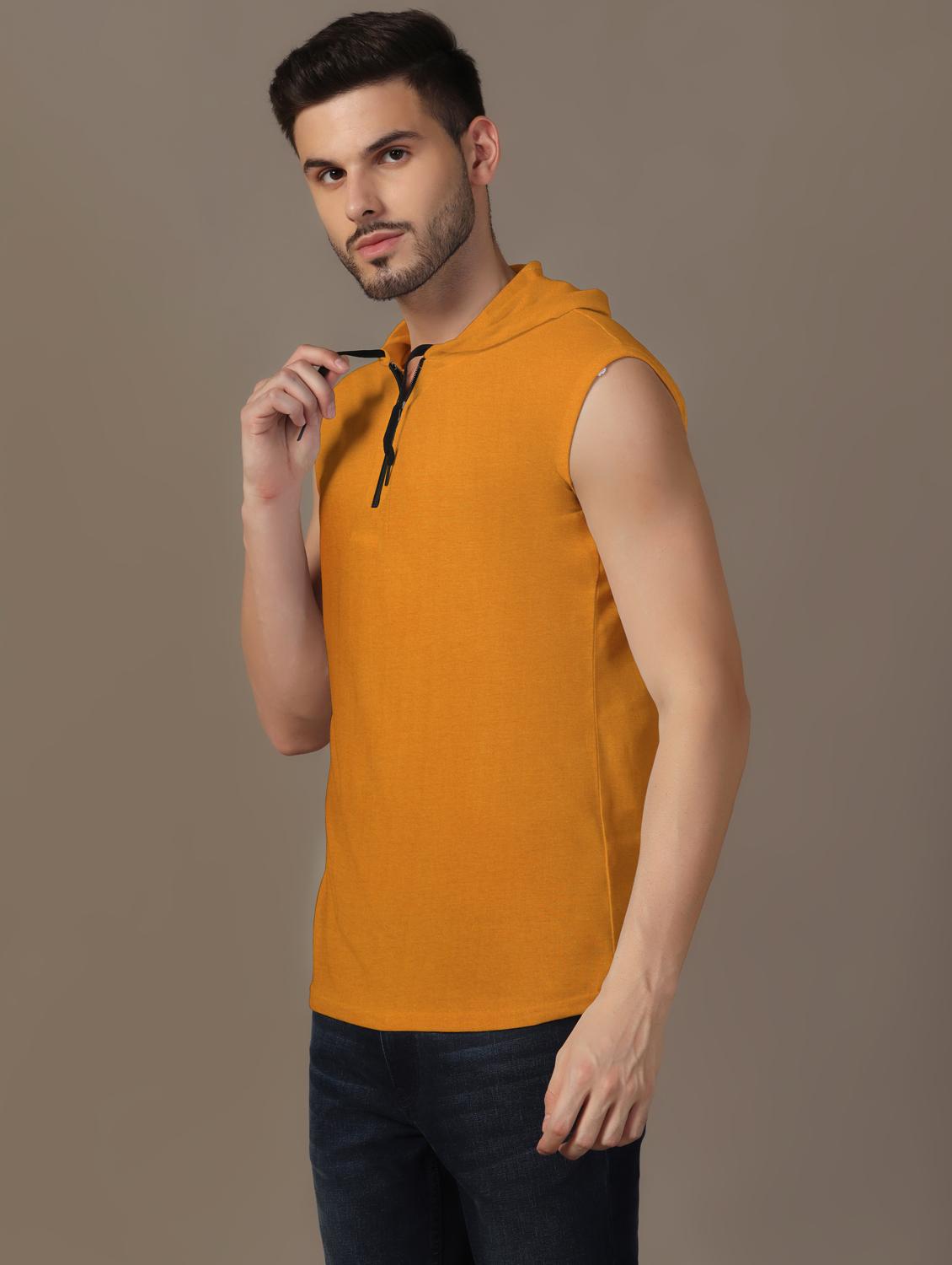 men hooded plain t-shirt - 21717568 - Standard Image - 1