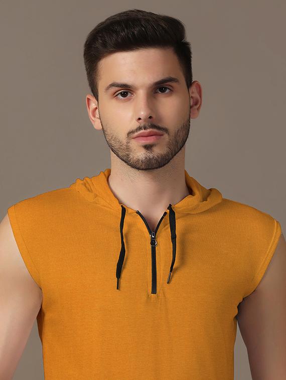 men hooded plain t-shirt - 21717568 - Standard Image - 4