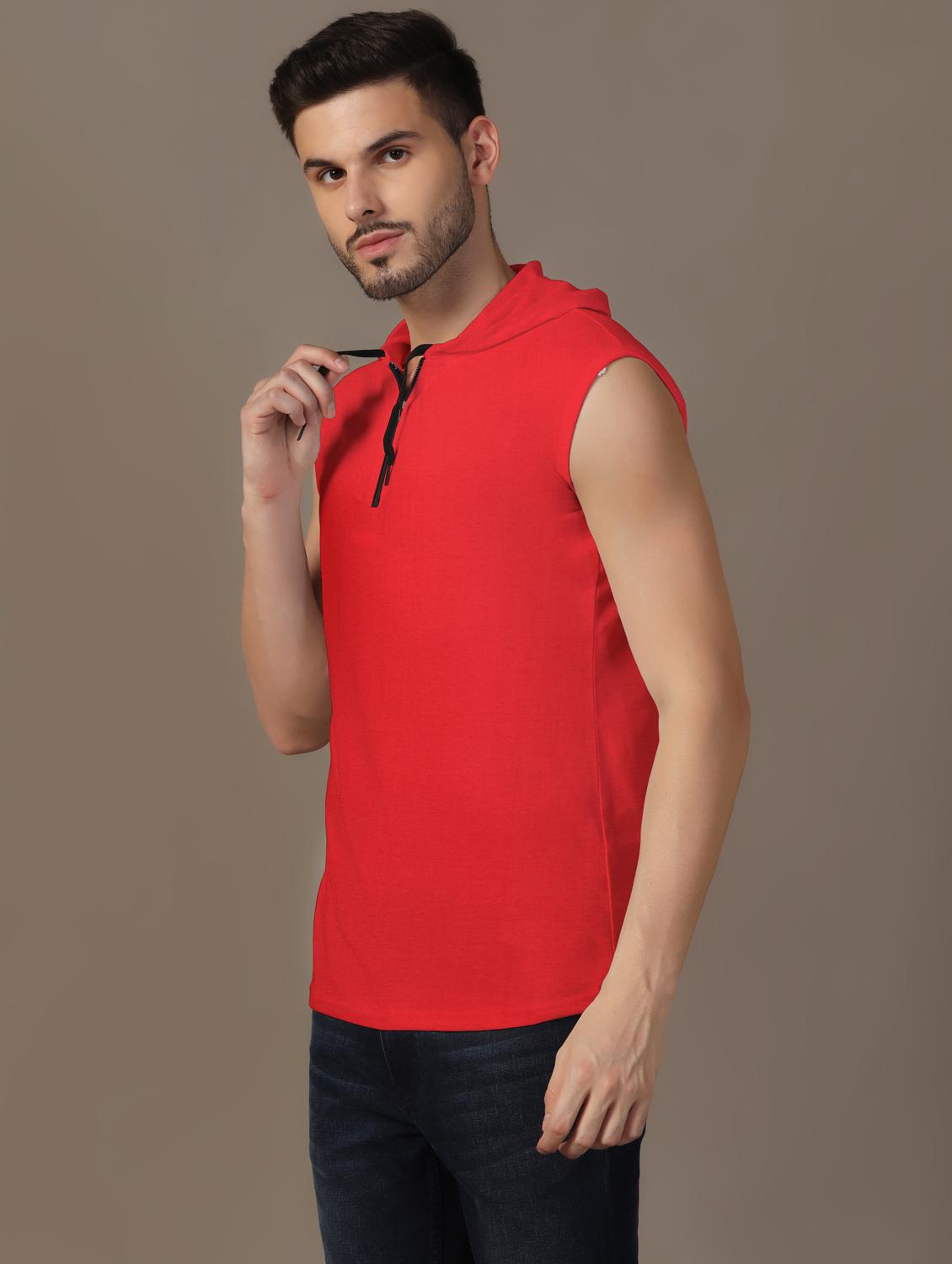 men hooded plain t-shirt - 21717571 - Standard Image - 1