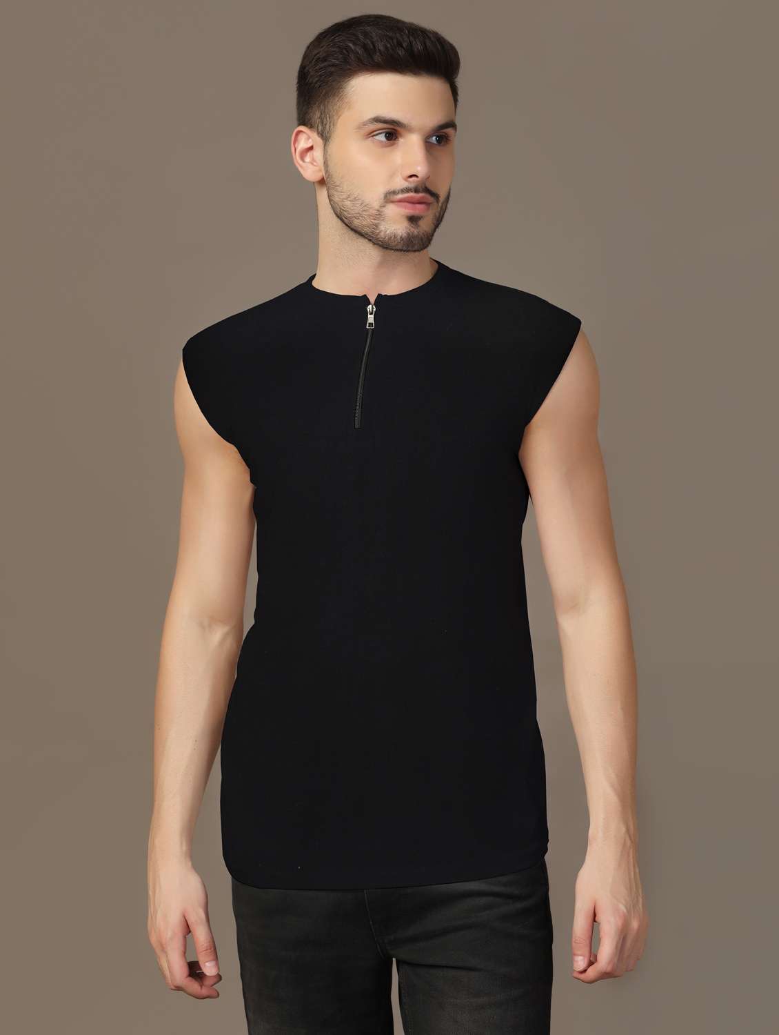 men sleeveless plain t-shirt