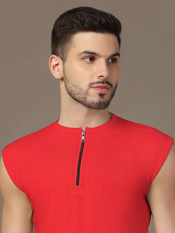 men sleeveless plain t-shirt - 21717601 - Standard Image - 4
