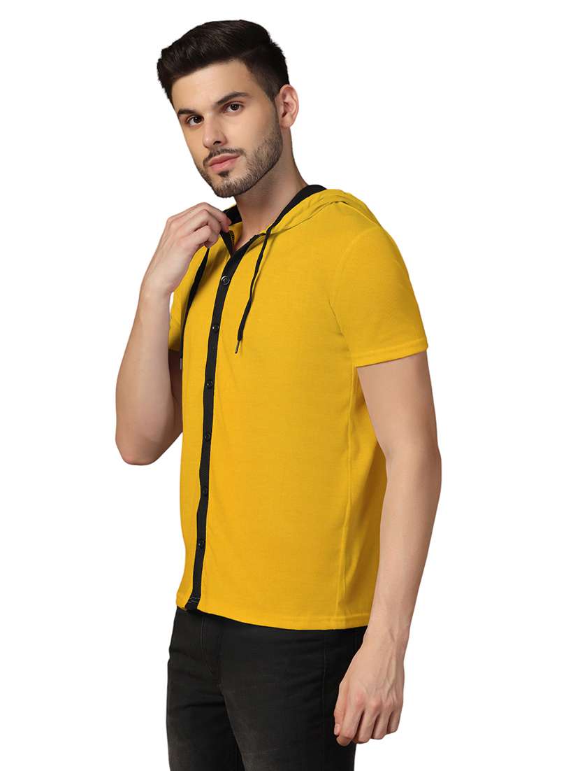 men slim fit short sleeve hooded shirt - 21717614 -  Standard Image - 1