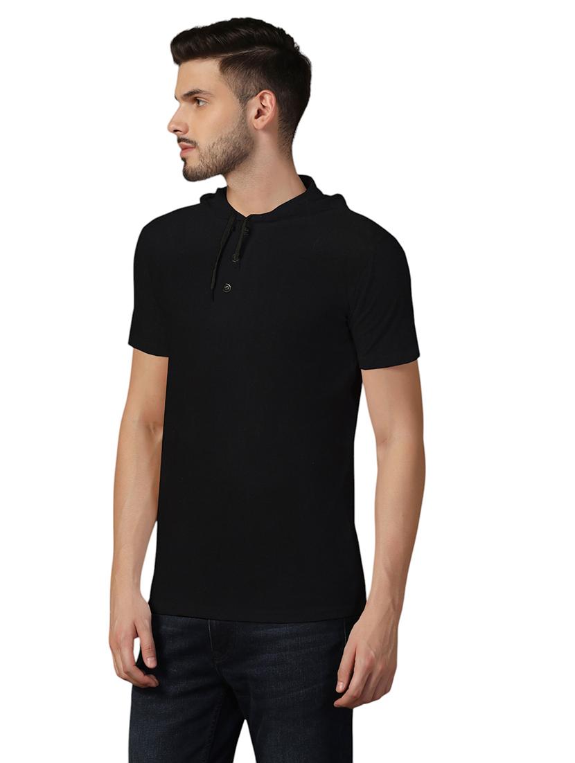 men hooded plain t-shirt - 21717615 - Standard Image - 1