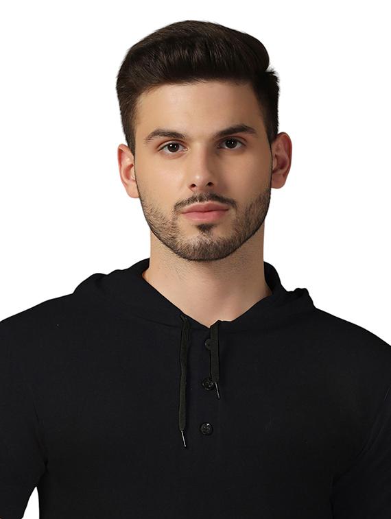men hooded plain t-shirt - 21717615 - Standard Image - 4