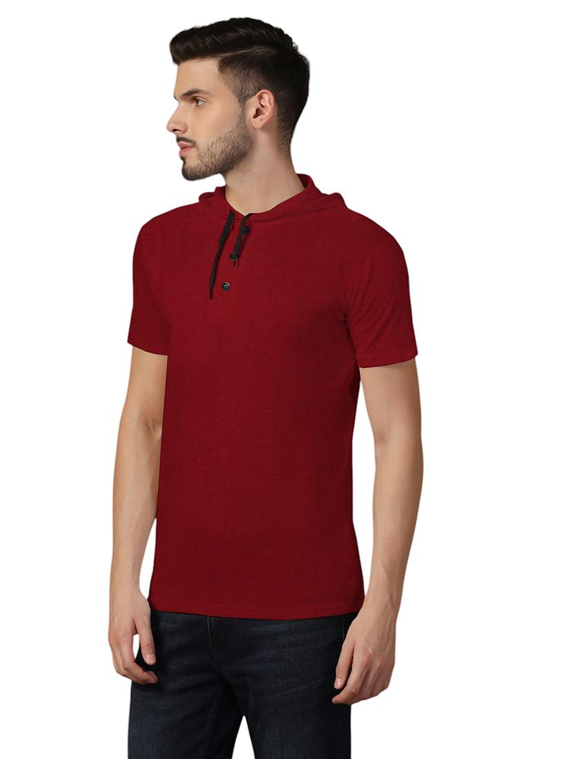 men hooded plain t-shirt - 21717617 - Standard Image - 1