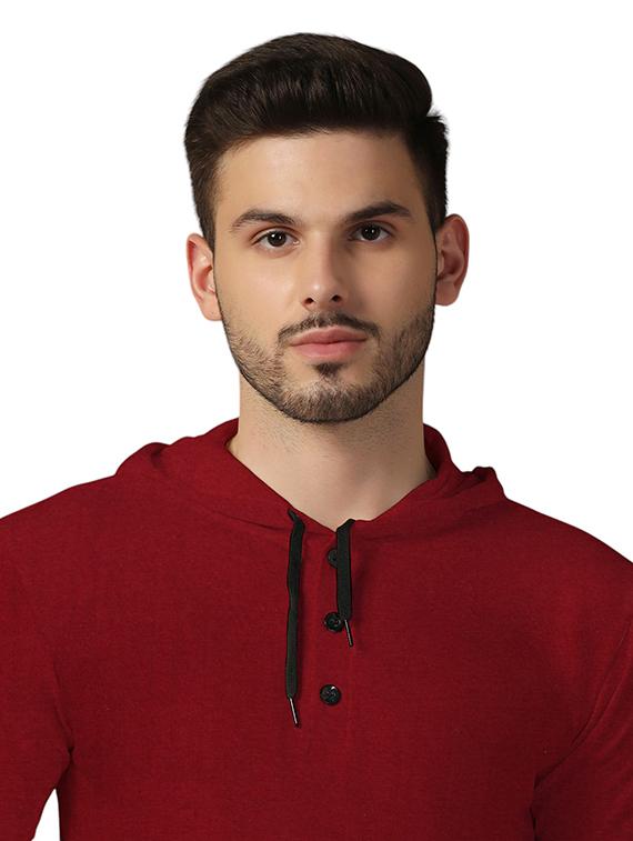 men hooded plain t-shirt - 21717617 - Standard Image - 4