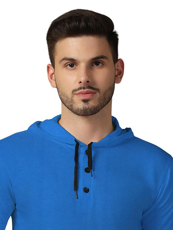 men hooded plain t-shirt - 21717622 - Standard Image - 4