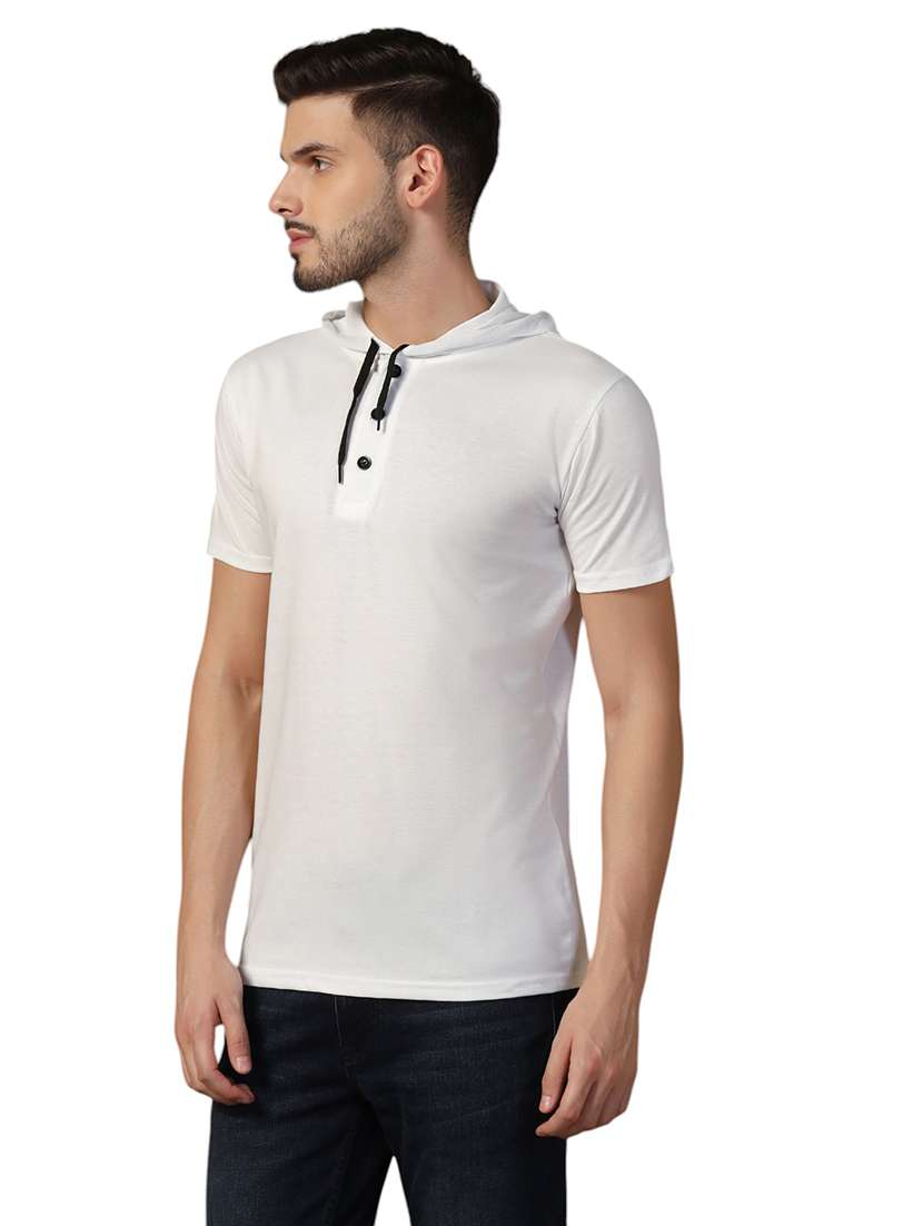 men hooded plain t-shirt - 21717623 -  Standard Image - 1