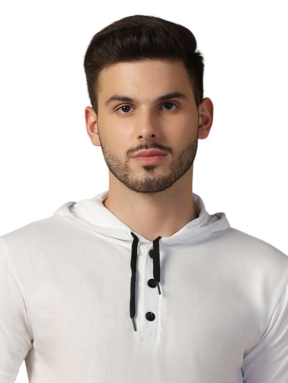 men hooded plain t-shirt - 21717623 -  Standard Image - 4