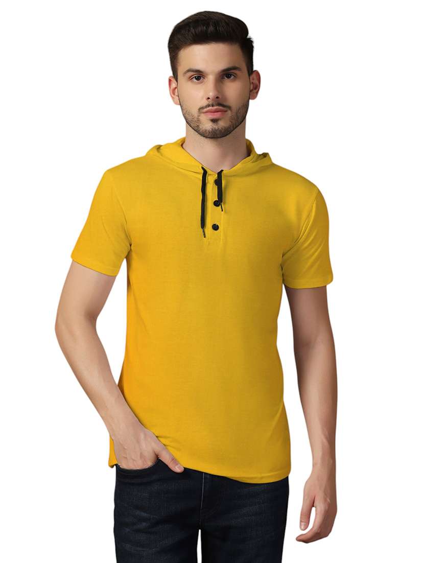 men hooded plain t-shirt