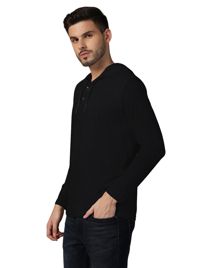 men hooded plain t-shirt - 21717625 - Standard Image - 1