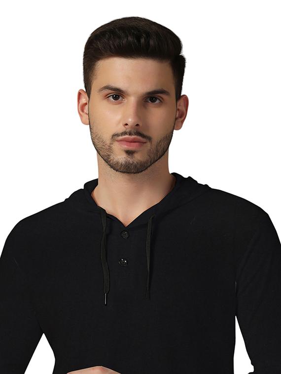 men hooded plain t-shirt - 21717625 - Standard Image - 4
