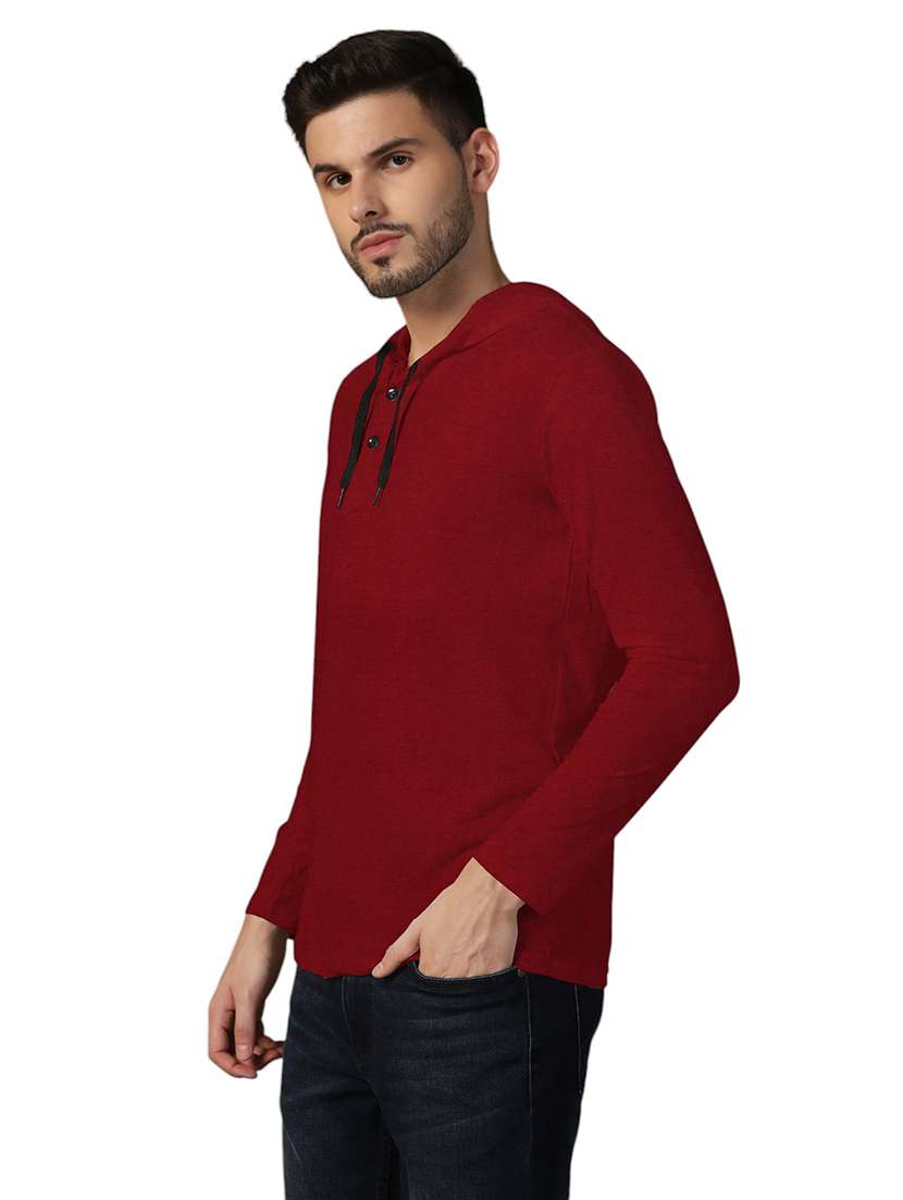 men hooded plain t-shirt - 21717627 -  Standard Image - 1