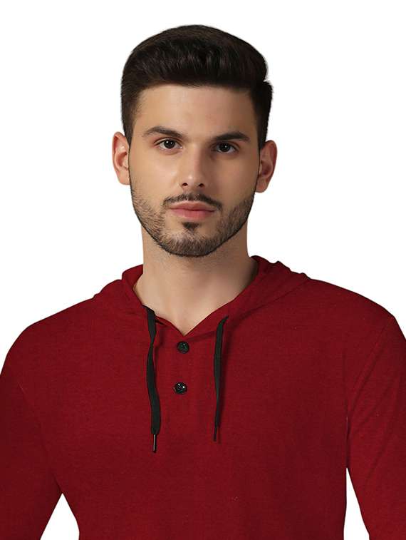 men hooded plain t-shirt - 21717627 -  Standard Image - 4