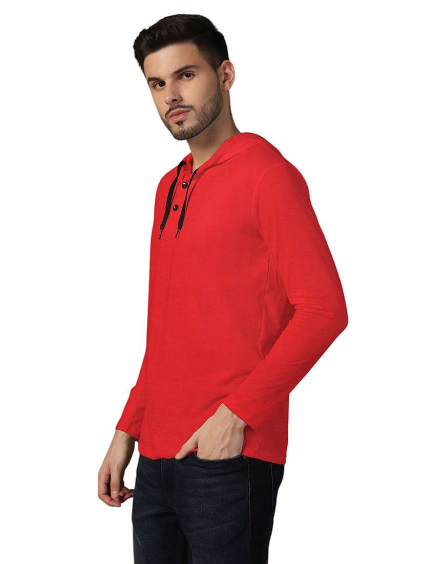 men hooded plain t-shirt - 21717631 -  Standard Image - 1