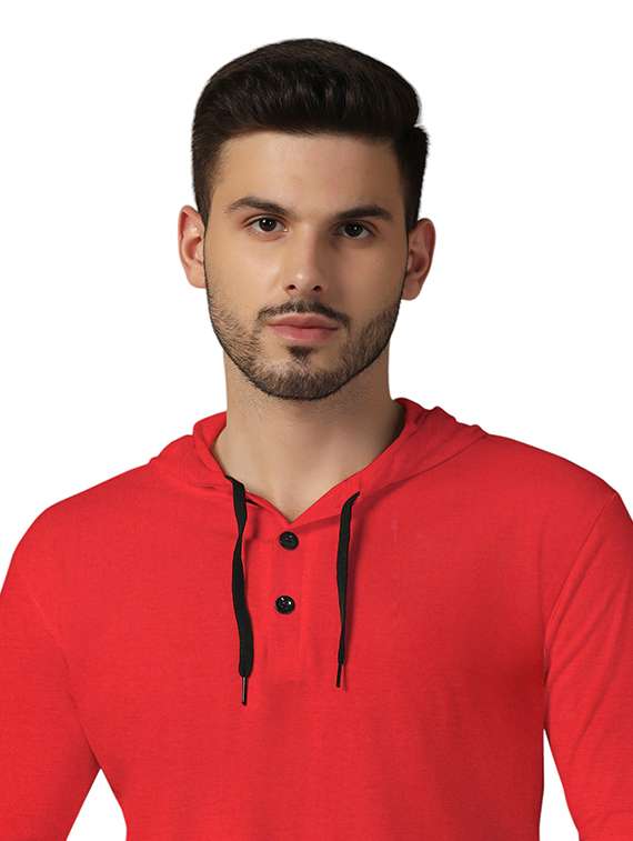 men hooded plain t-shirt - 21717631 -  Standard Image - 4