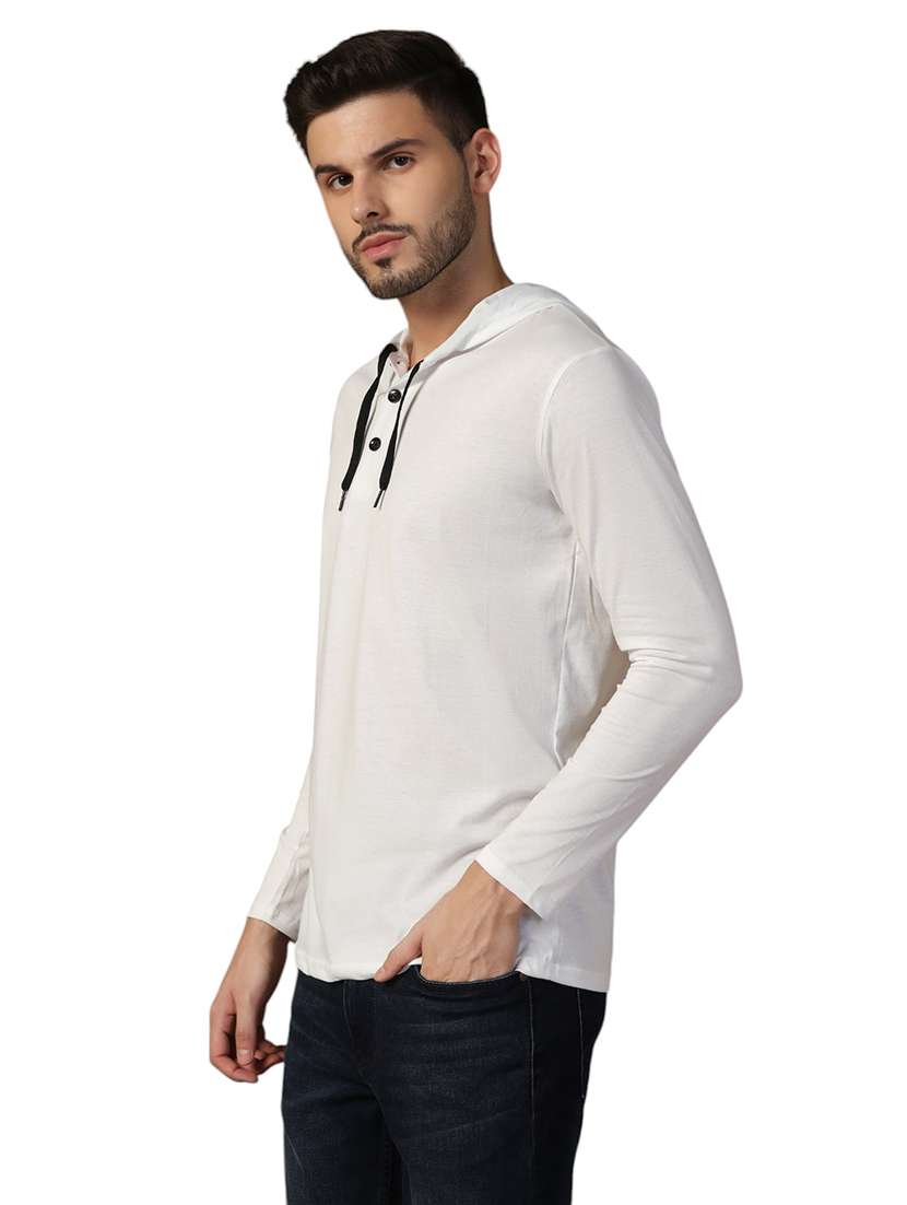 men hooded plain t-shirt - 21717633 -  Standard Image - 1