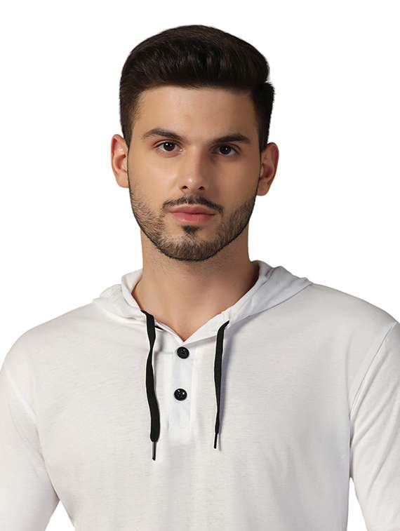 men hooded plain t-shirt - 21717633 -  Standard Image - 4
