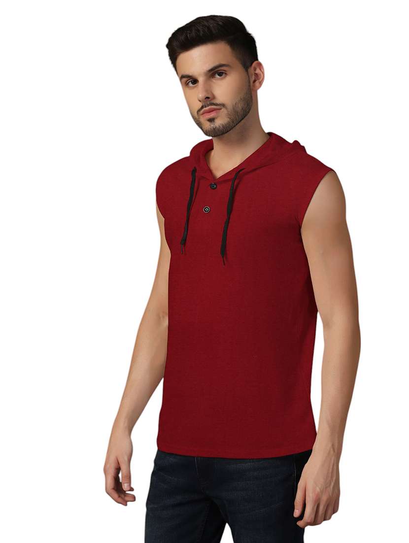 men hooded plain t-shirt - 21717637 -  Standard Image - 1