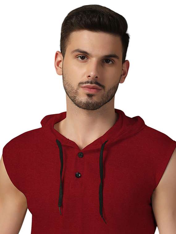 men hooded plain t-shirt - 21717637 -  Standard Image - 4