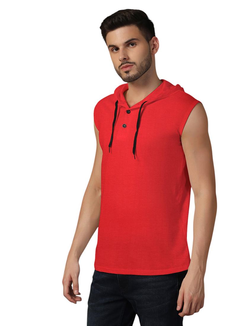 men hooded plain t-shirt - 21717641 - Standard Image - 1