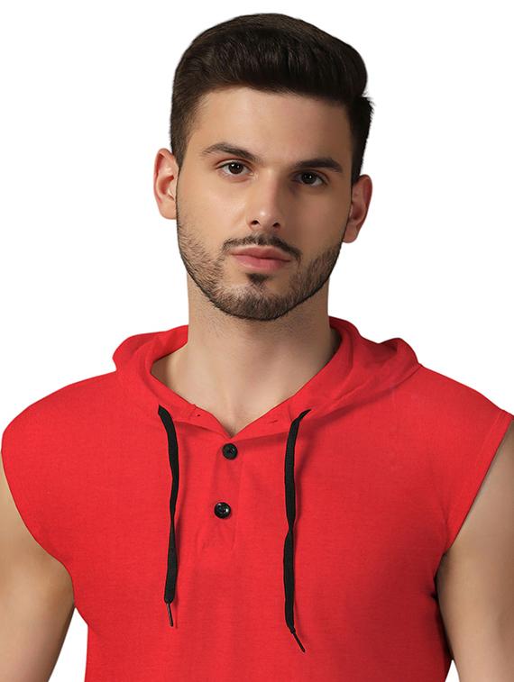 men hooded plain t-shirt - 21717641 - Standard Image - 4