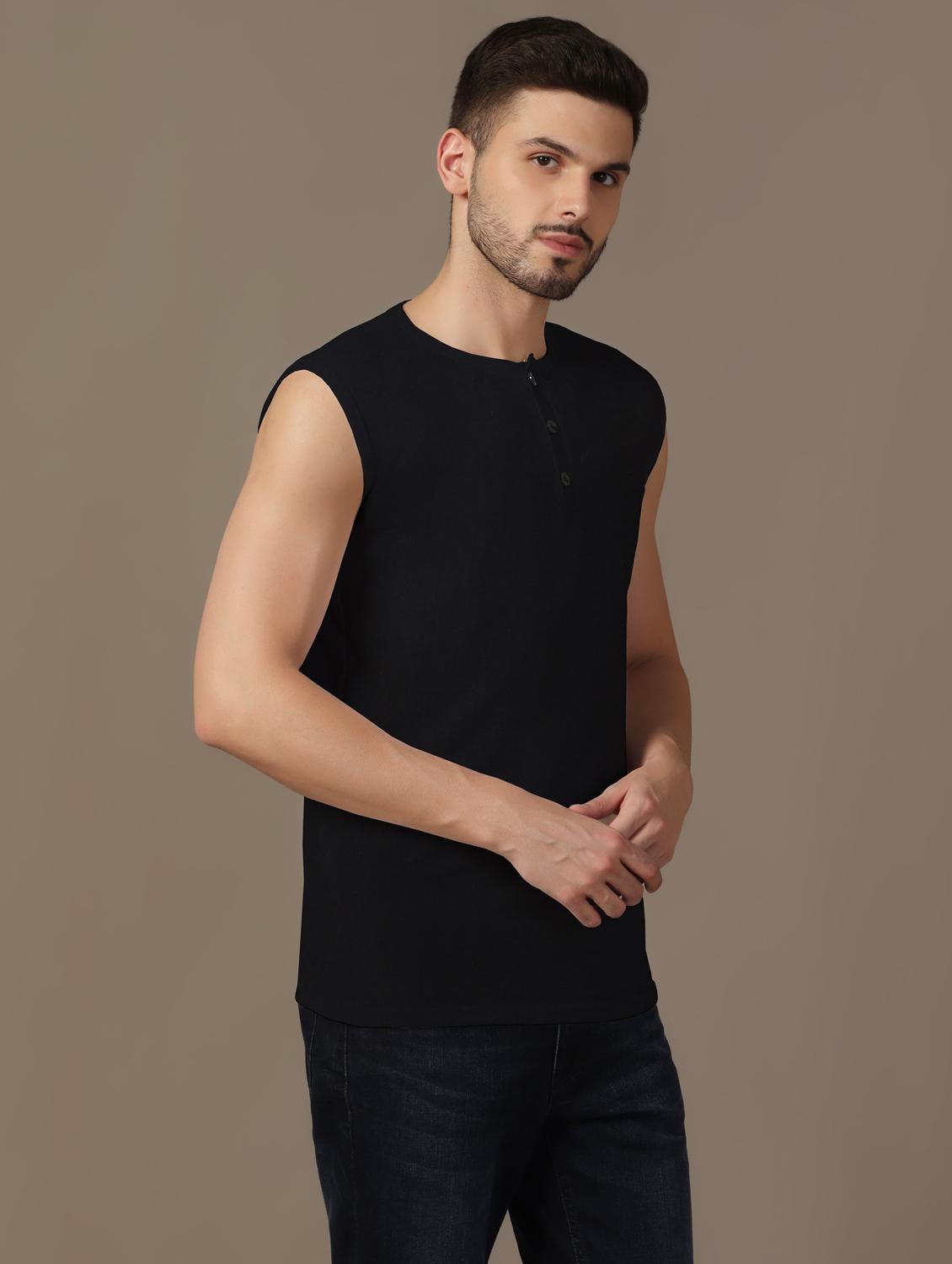 men sleeveless plain t-shirt - 21717665 - Standard Image - 1
