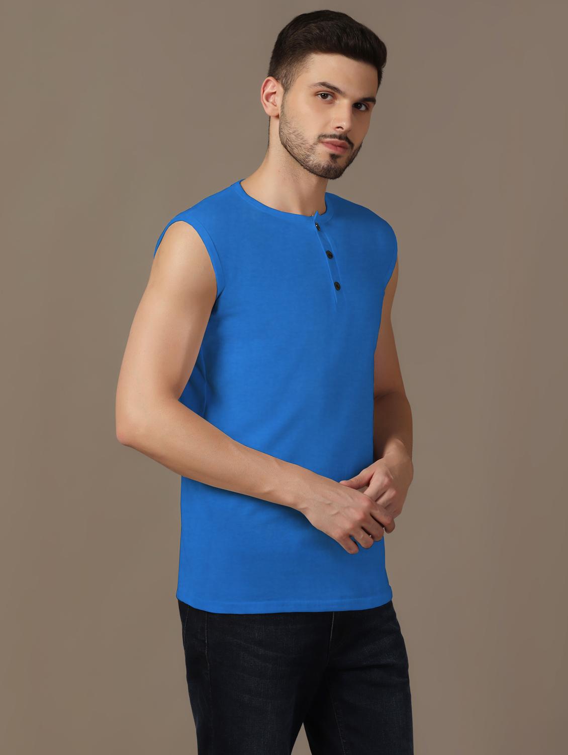 men sleeveless plain t-shirt - 21717667 - Standard Image - 1