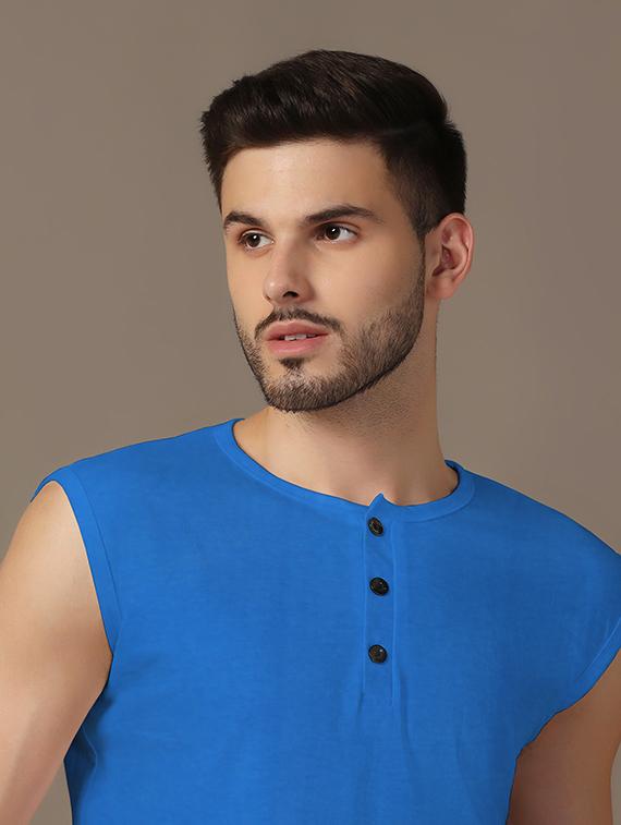 men sleeveless plain t-shirt - 21717667 - Standard Image - 4