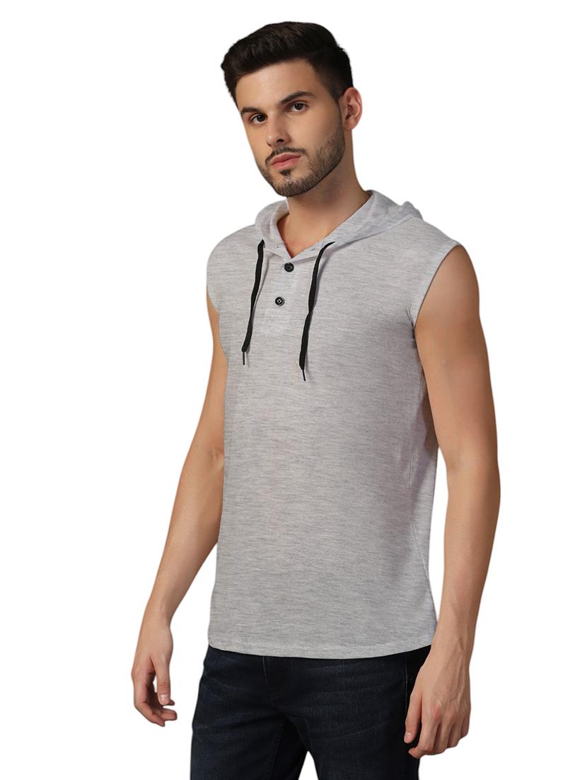 men hooded plain t-shirt - 21717682 - Standard Image - 1