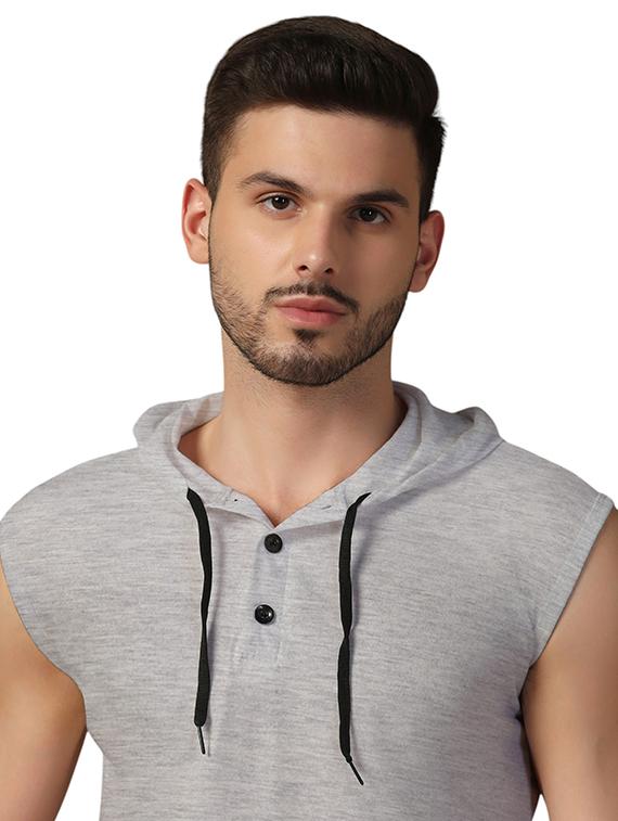 men hooded plain t-shirt - 21717682 - Standard Image - 4