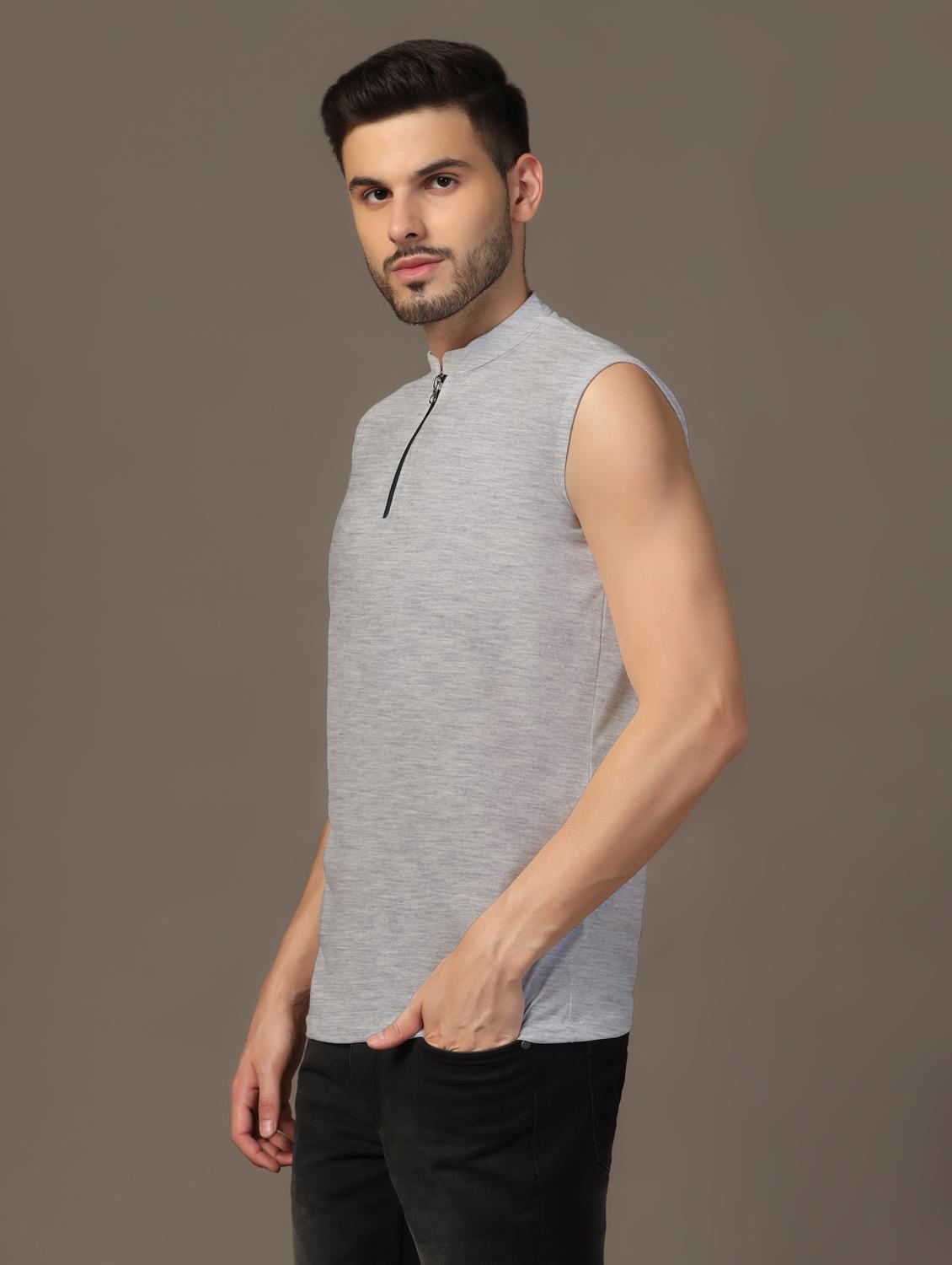 men sleeveless plain t-shirt - 21717687 - Standard Image - 1
