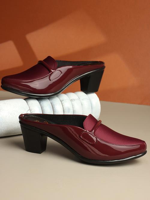 maroon slip on mule - 21717709 - Standard Image - 0