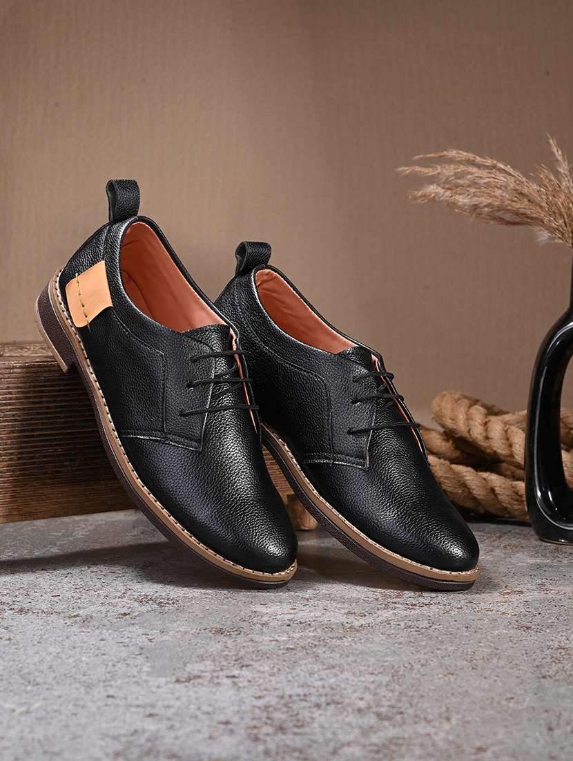 men black lace-up derbys