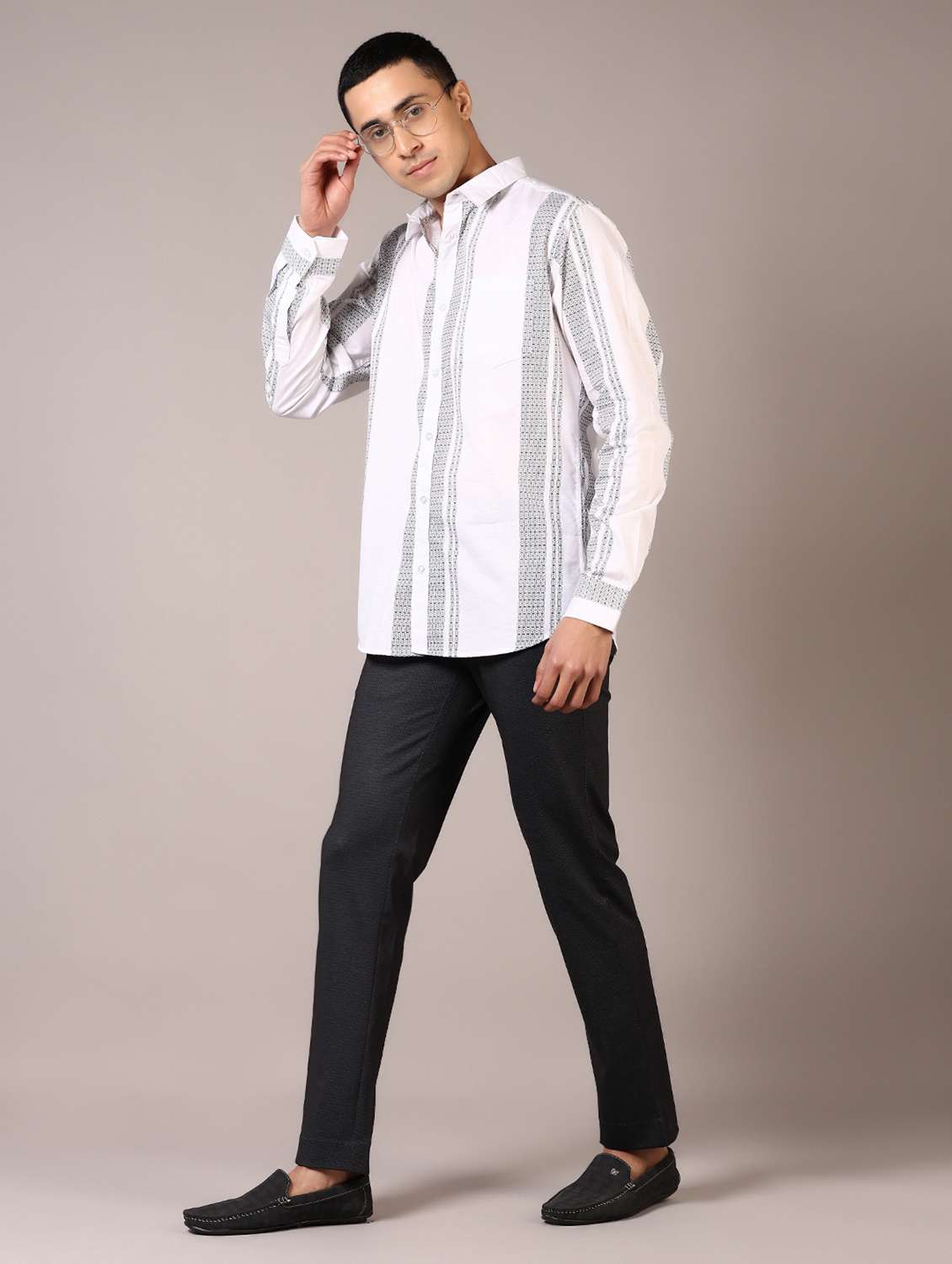 men stripes long sleeve casual shirt - 21717853 -  Standard Image - 4