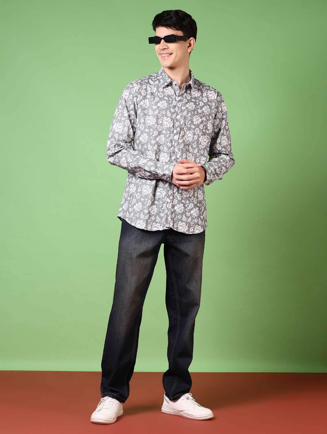 men floral printed long sleeve casual shirt - 21717854 -  Standard Image - 4