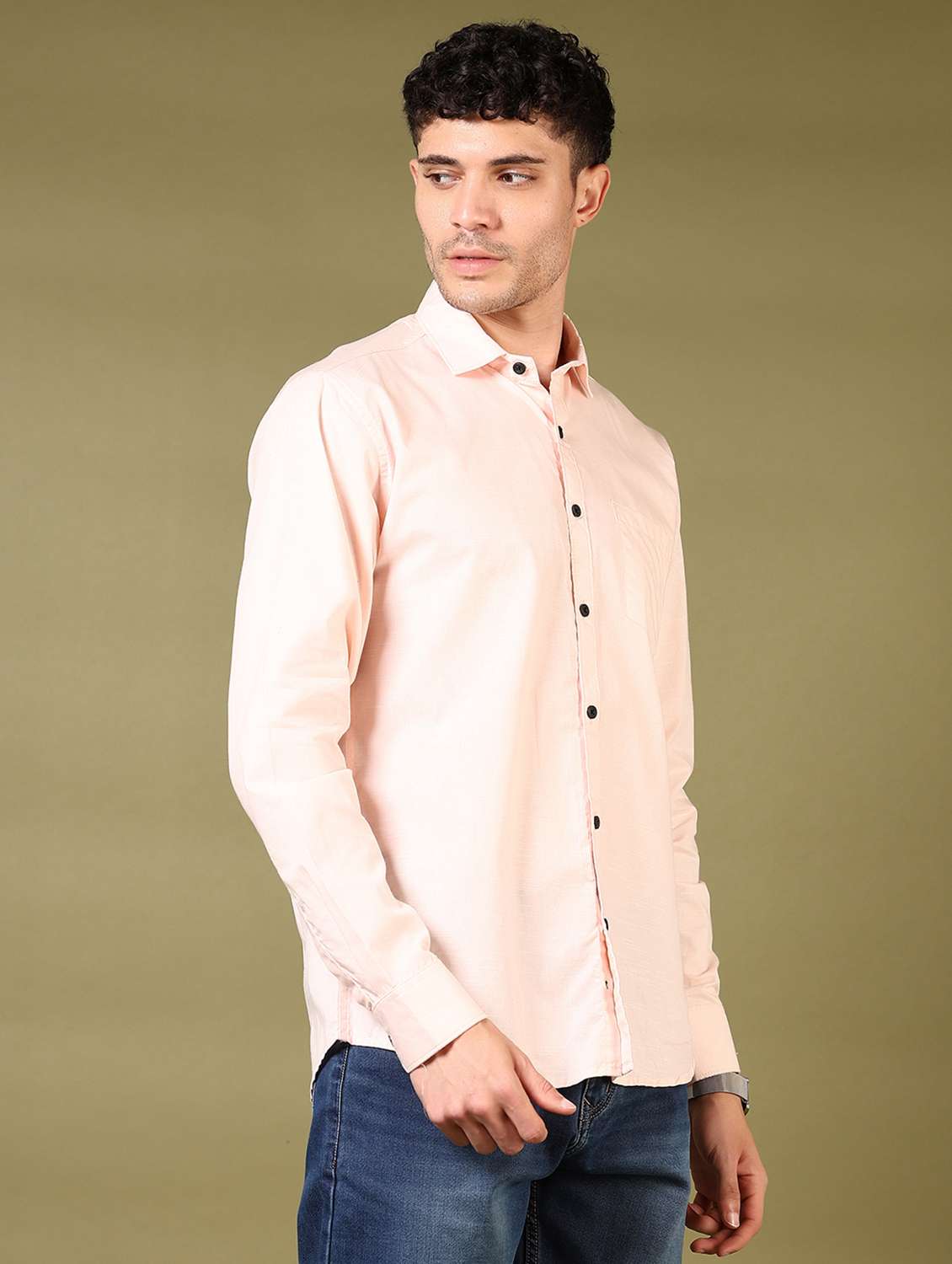 men solid long sleeve casual shirt - 21717861 -  Standard Image - 1