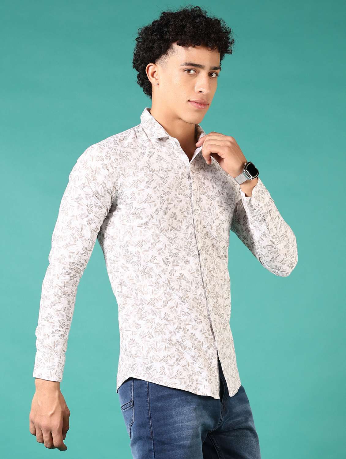 men printed long sleeve casual shirt - 21717865 -  Standard Image - 1