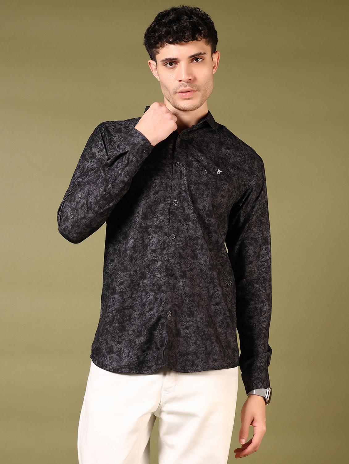 men printed long sleeve casual shirt - 21717880 -  Zoom Image - 0