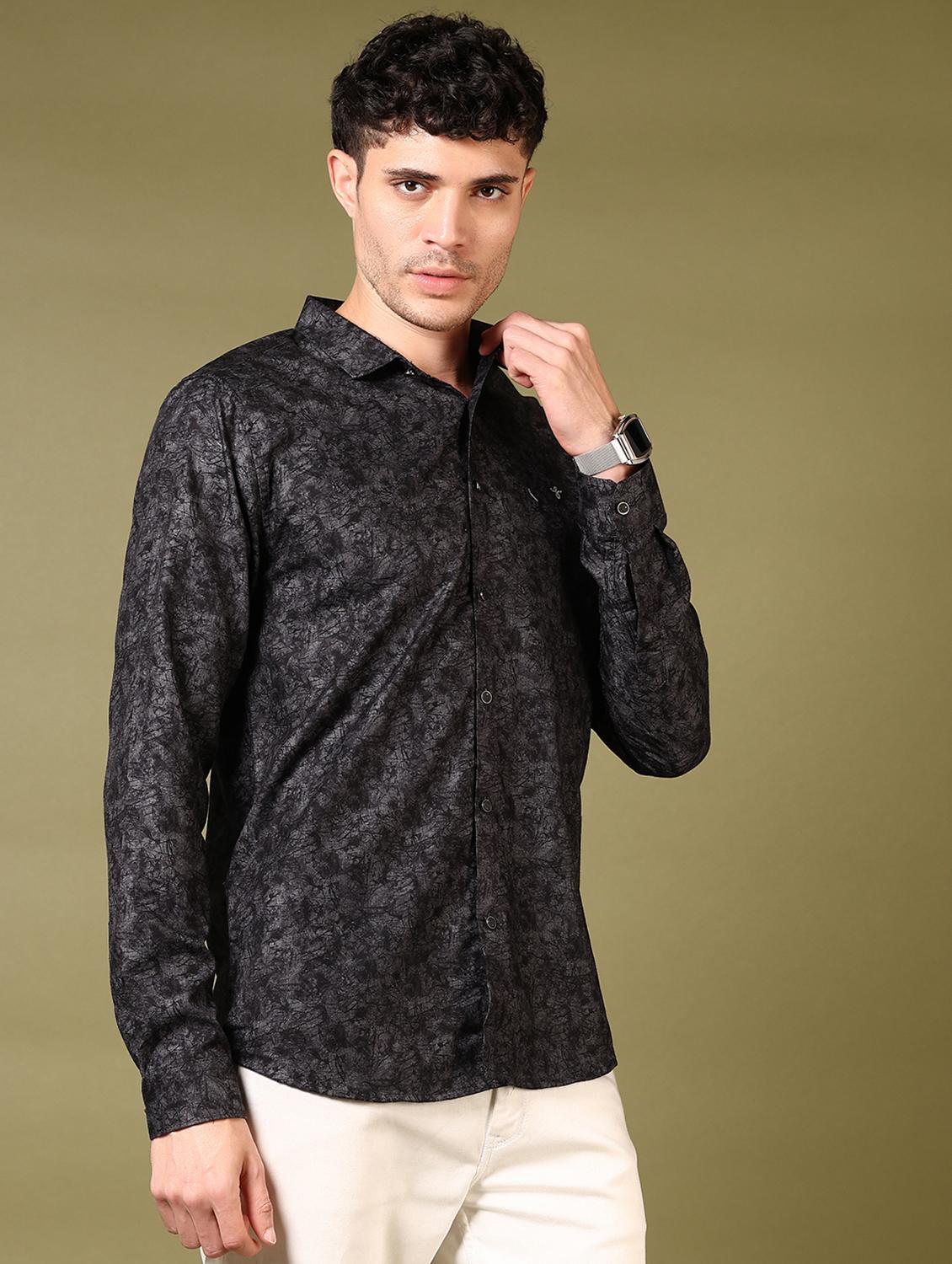 men printed long sleeve casual shirt - 21717880 -  Standard Image - 1