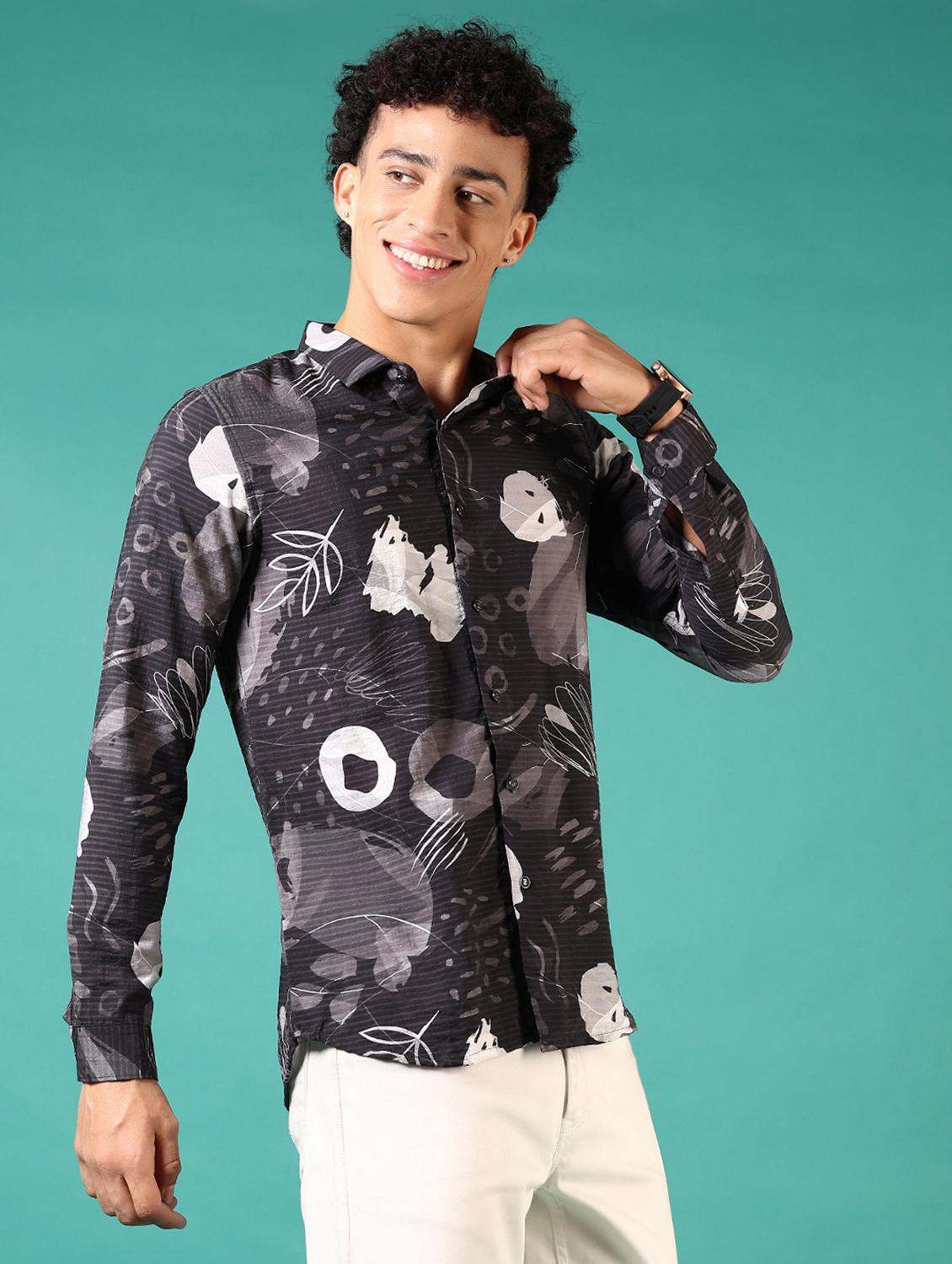 men printed long sleeve casual shirt - 21717881 -  Standard Image - 1