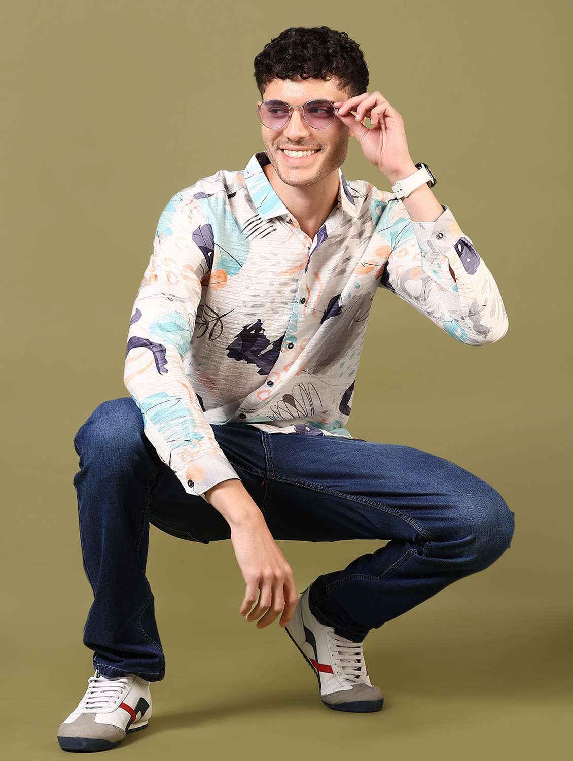 men printed long sleeve casual shirt - 21717884 -  Standard Image - 4