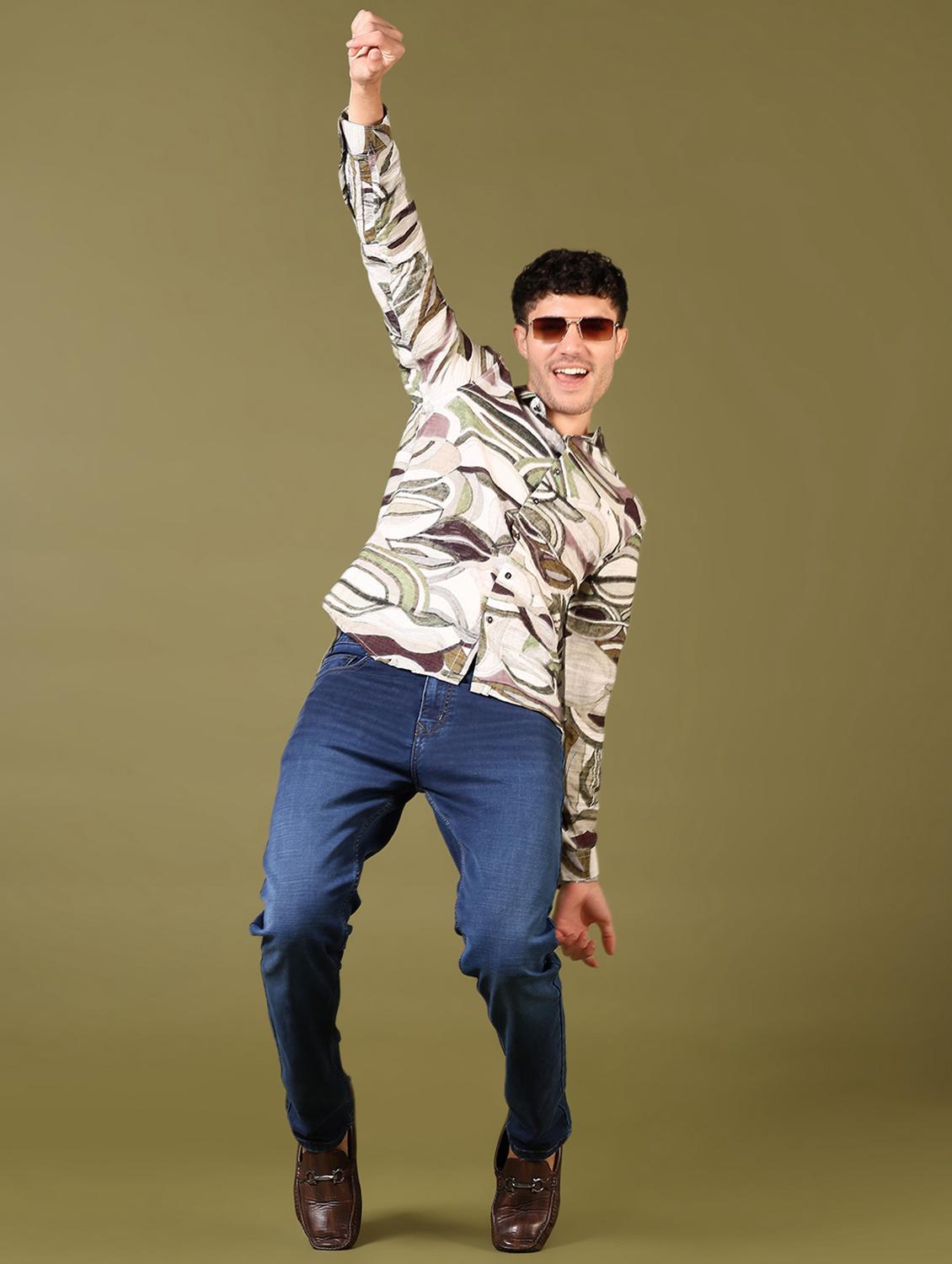 men printed long sleeve casual shirt - 21717886 - Standard Image - 4