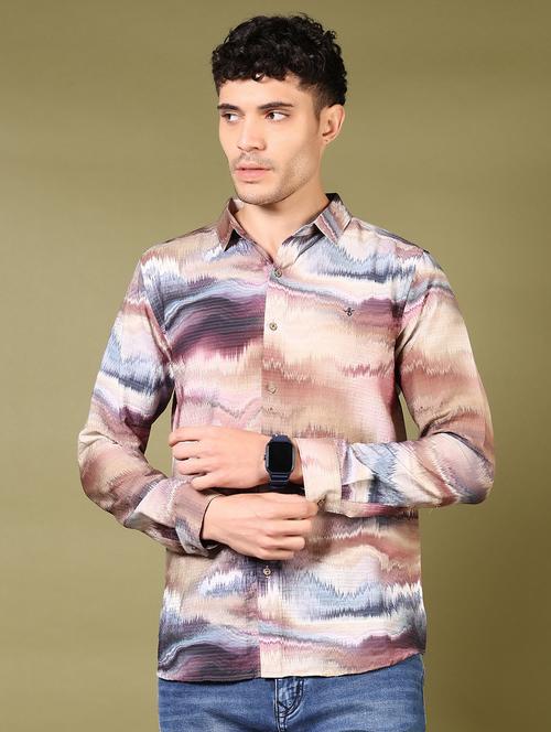 men printed long sleeve casual shirt - 21717889 - Standard Image - 0