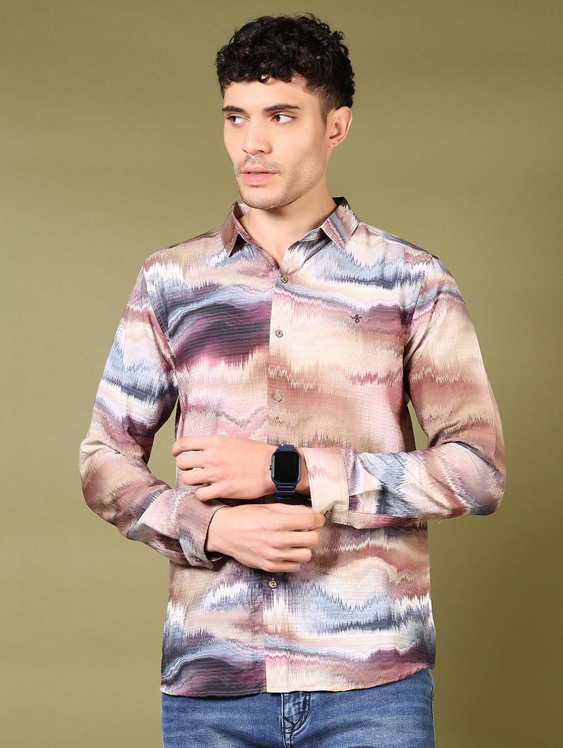 men printed long sleeve casual shirt - 21717889 - Zoom Image - 0