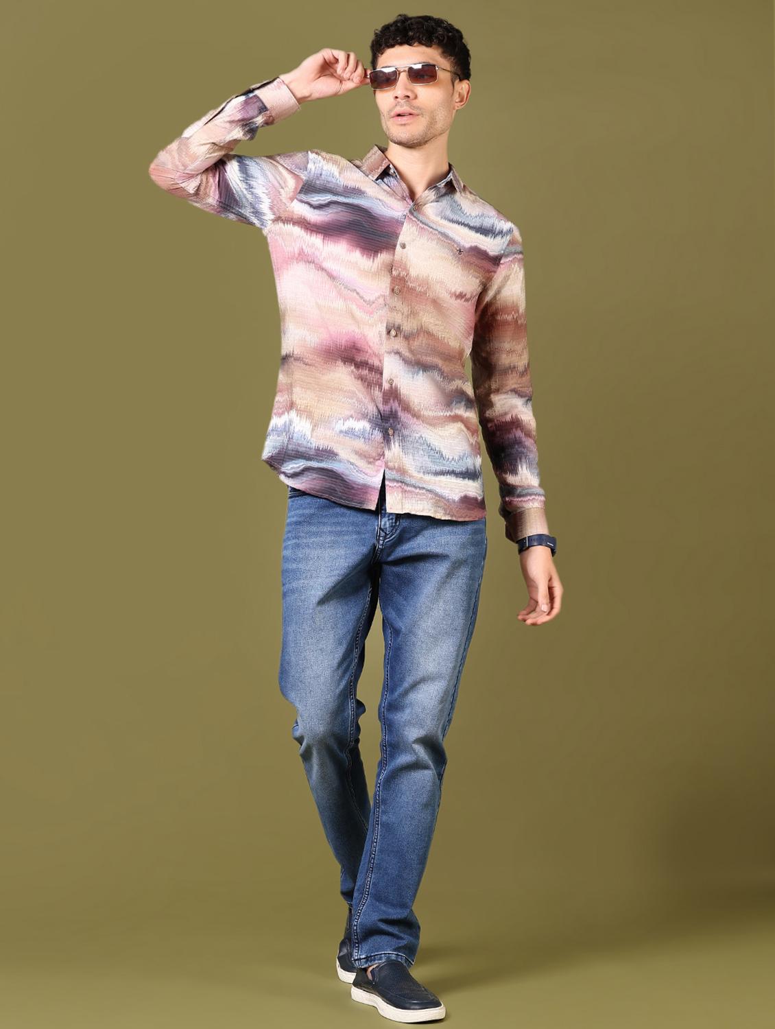 men printed long sleeve casual shirt - 21717889 - Standard Image - 4