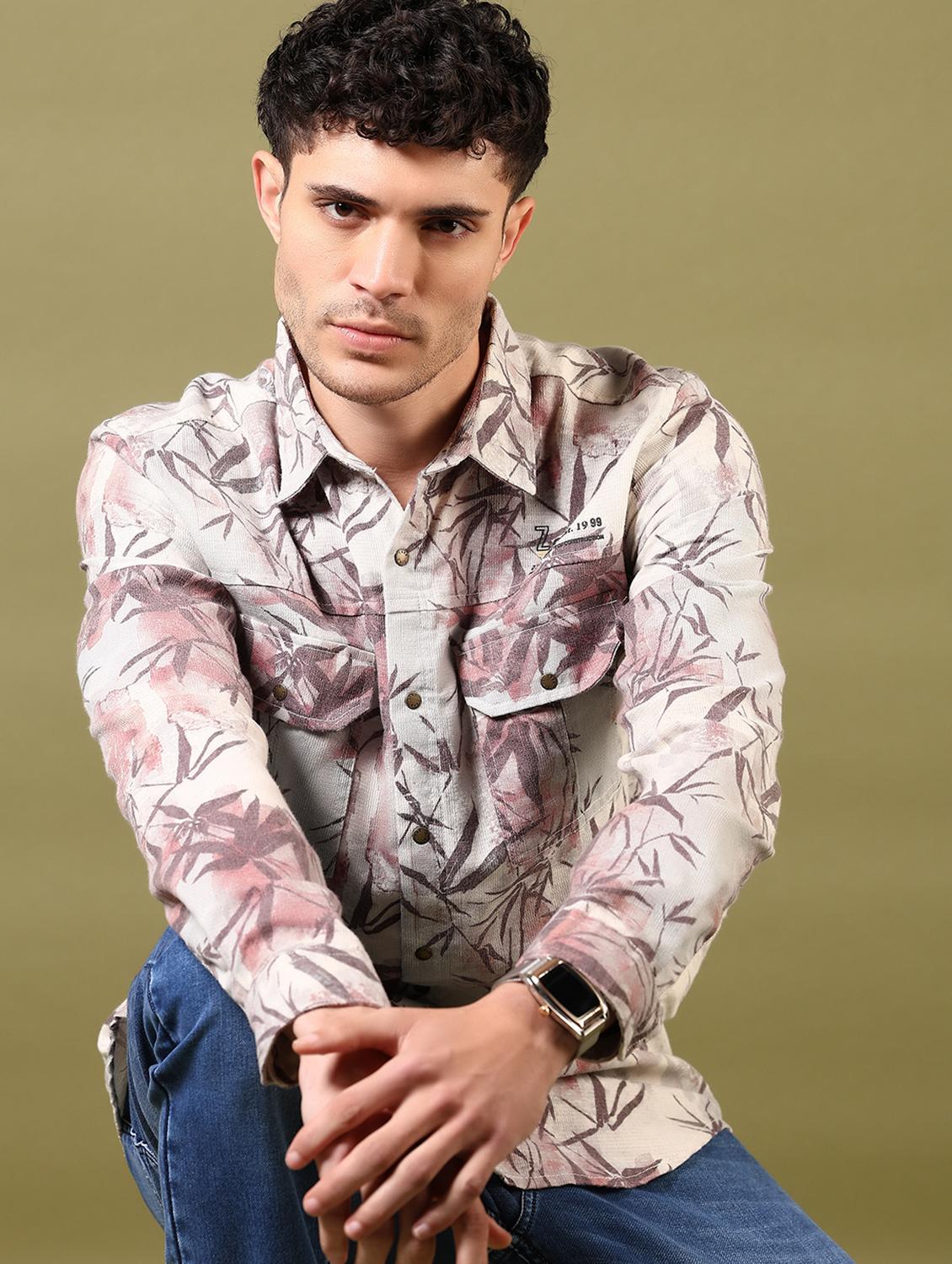 men printed long sleeve casual shirt - 21717890 -  Standard Image - 1