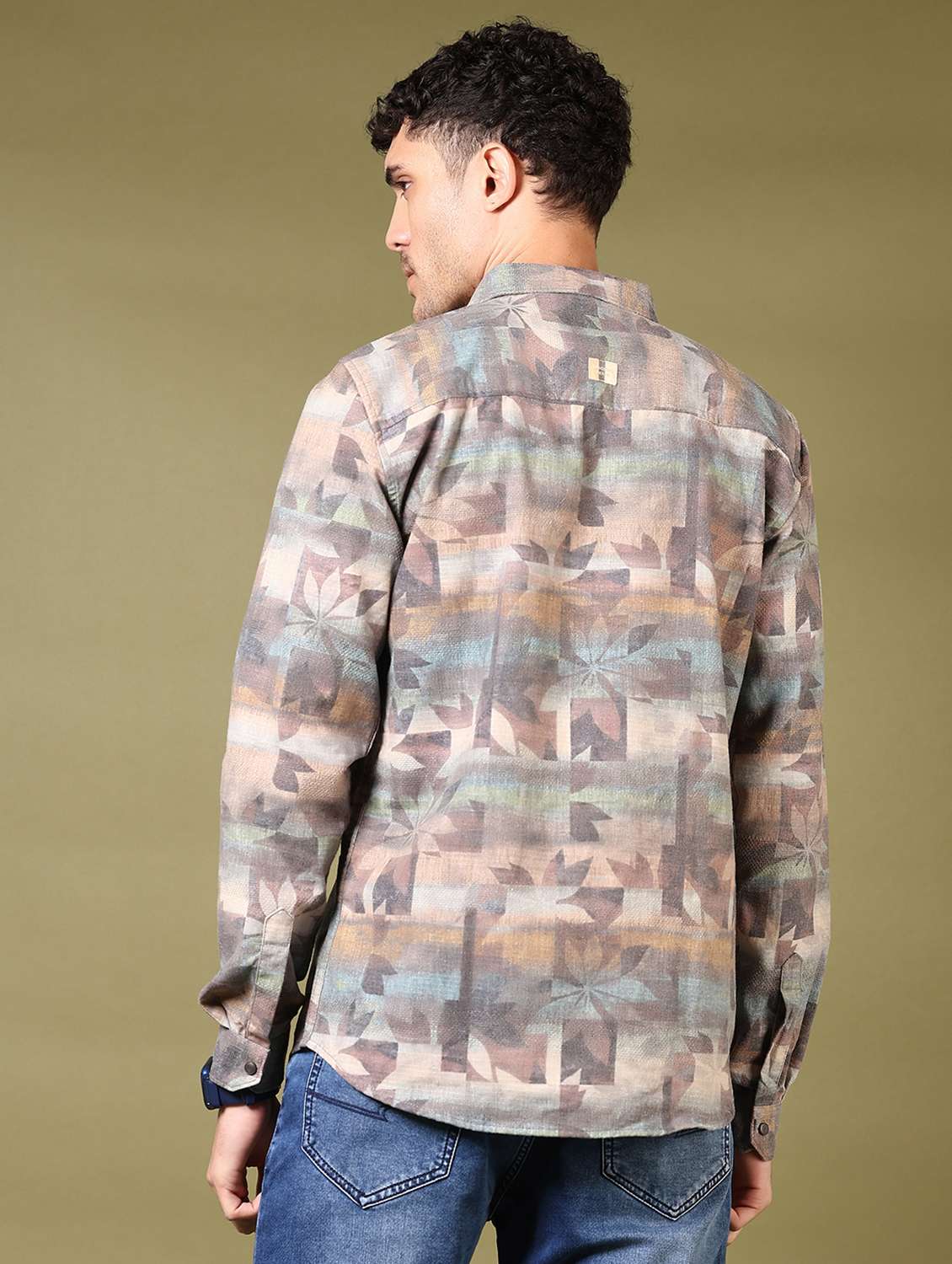 men printed long sleeve casual shirt - 21717891 - Standard Image - 4