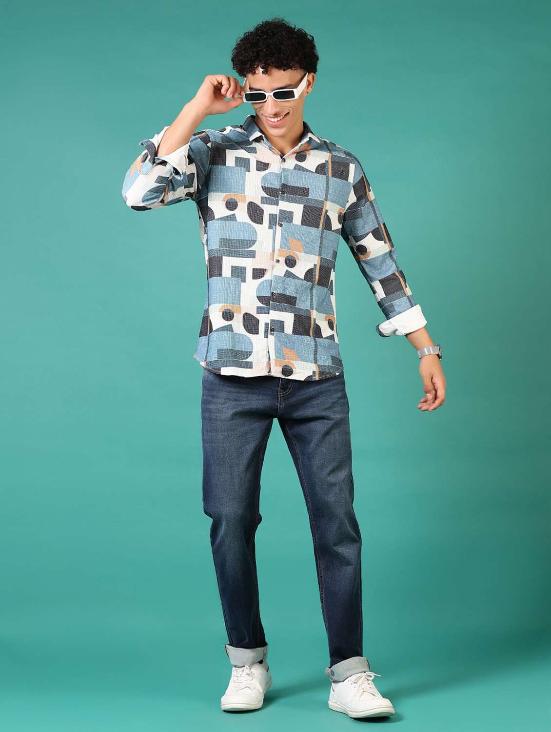 men printed long sleeve casual shirt - 21717902 -  Standard Image - 4